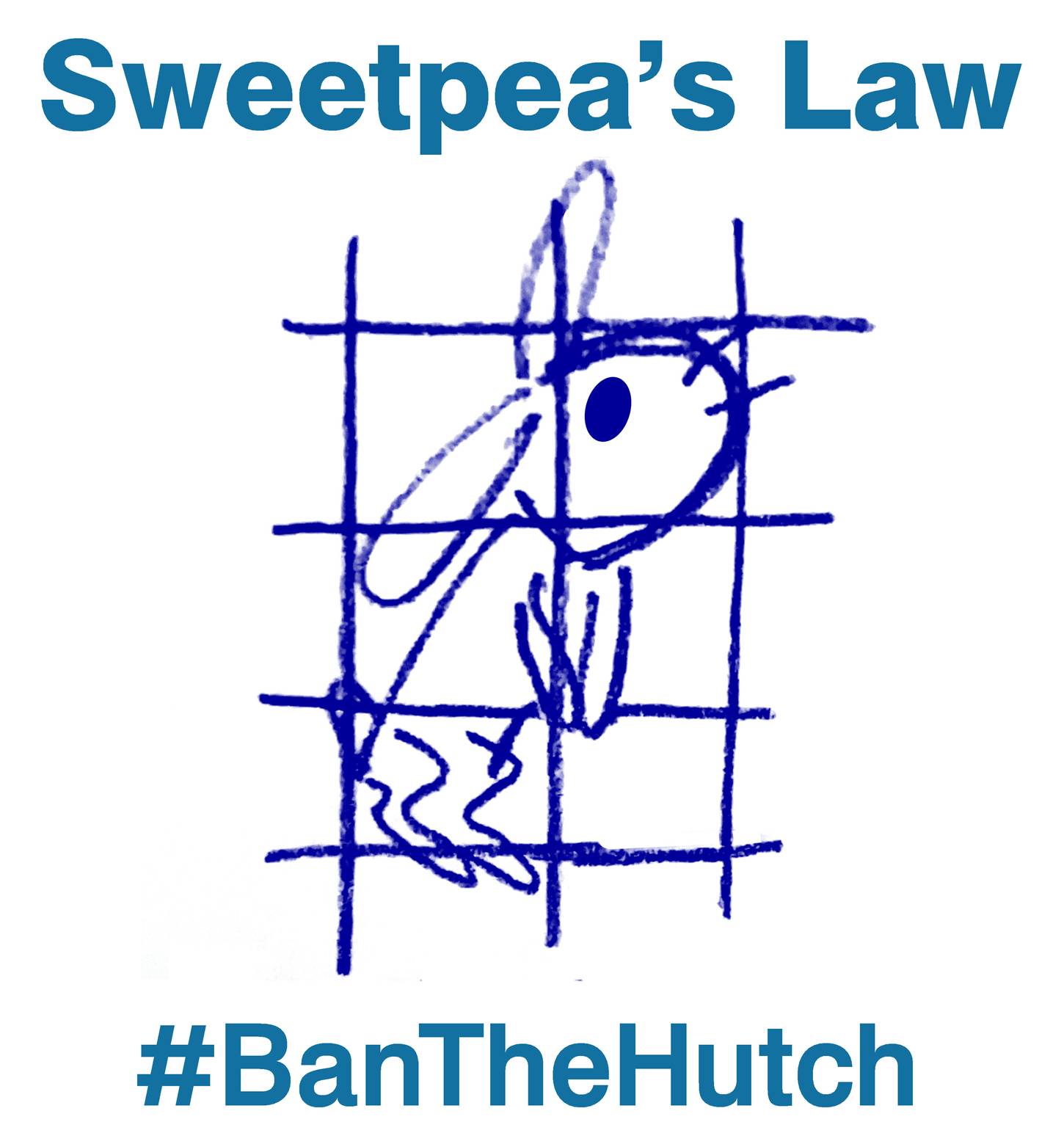 #BanTheHutch logo light blue text